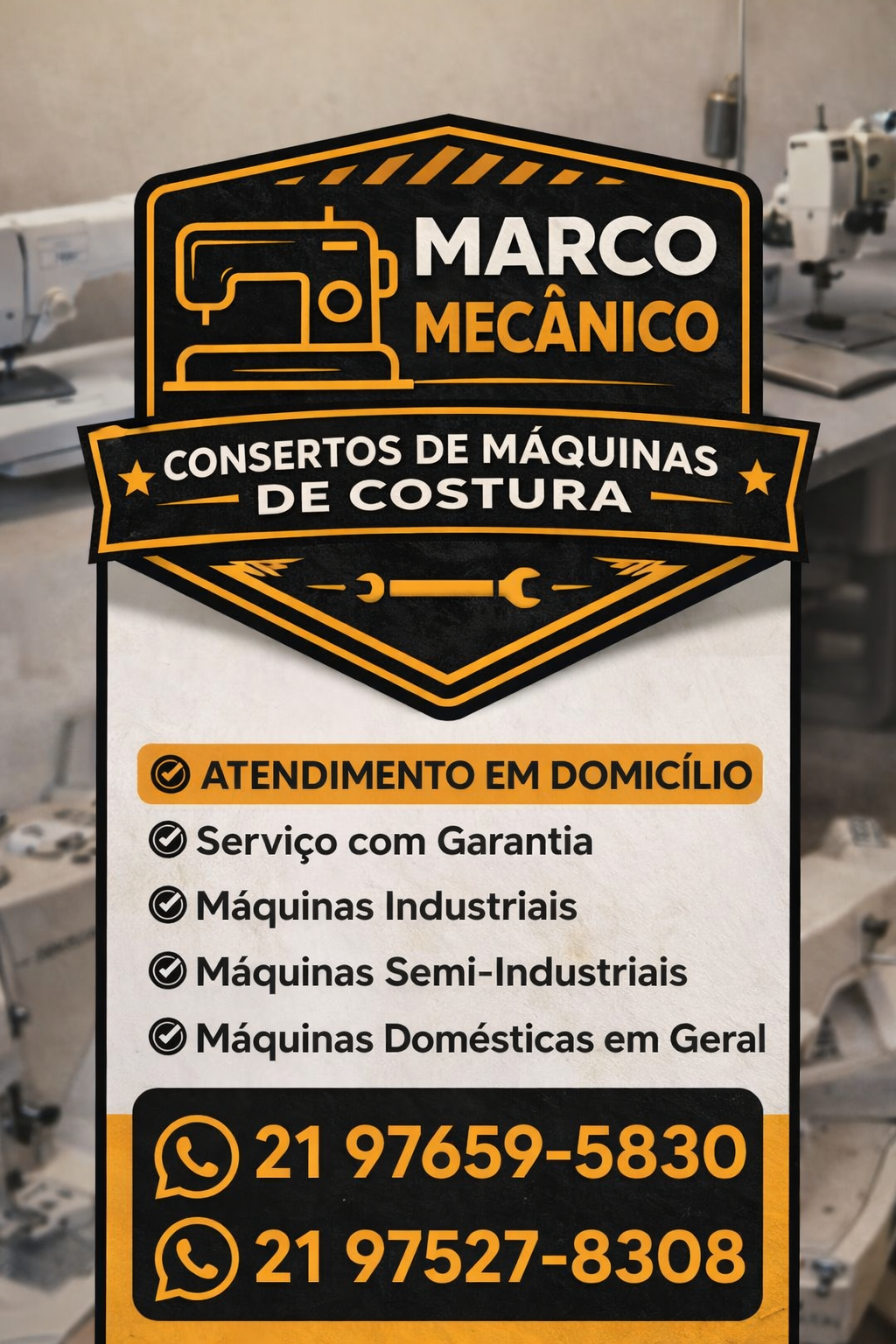 Marco Mecânico - Conserto de Máquina de Costura Em Domicílio