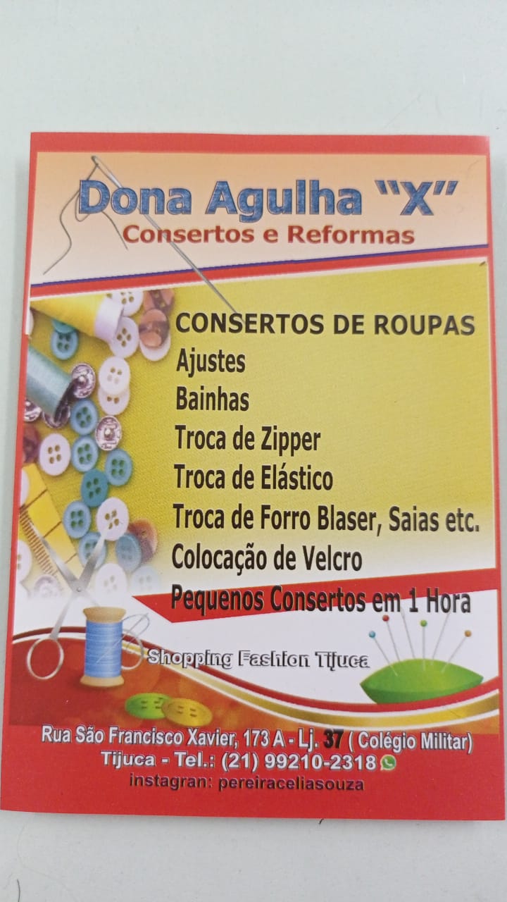 Dona Agulha X Ajustes e Reformas de Roupas - Costureira - Tijuca